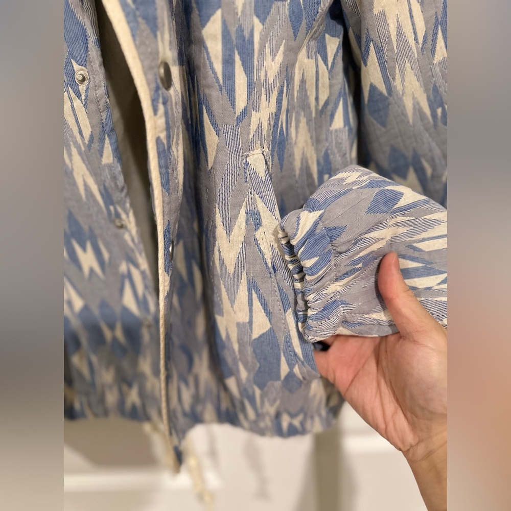 ZARA Men's Blue Patterned Jacket - Picture 9 of 16